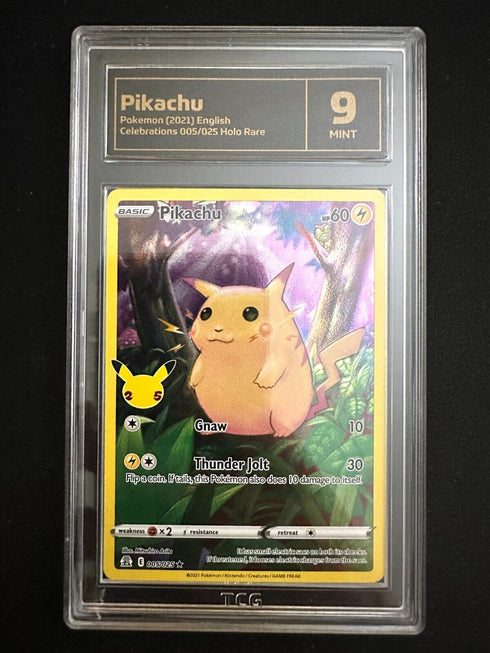 Pikachu 005/025 Celebrations Full Art Holo TCG 9 MINT Pokemon Card